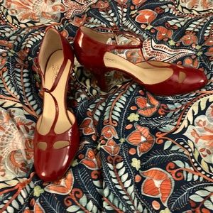 Oh Deer shoes 9.5 red leather heels.